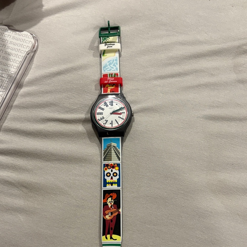 🔥1 DAY SALE🔥 MEXICO Swatch Watch Multicolor w/all original paperwork and casing